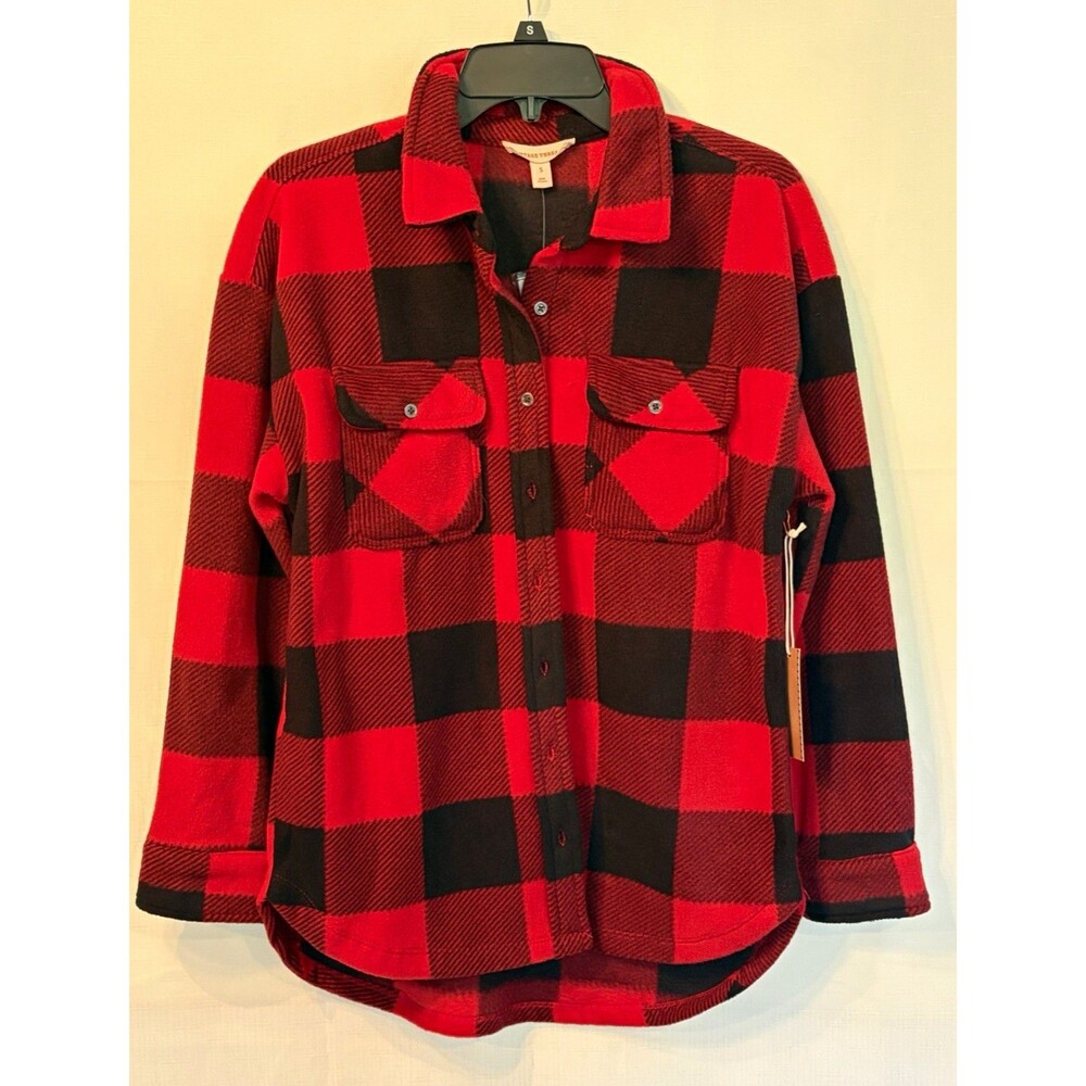 Vintage Threads Red/Black Plaid Flannel Long Sleeve Button-Up Shirt S